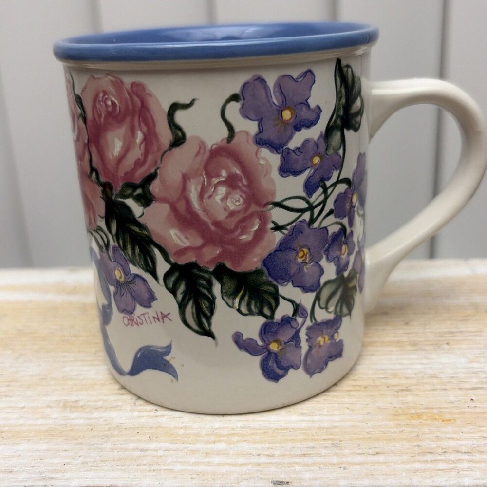 Vtg 1990 Potpourri Press Mirabell Garden Christina Ceramic Coffee Cup/Mug